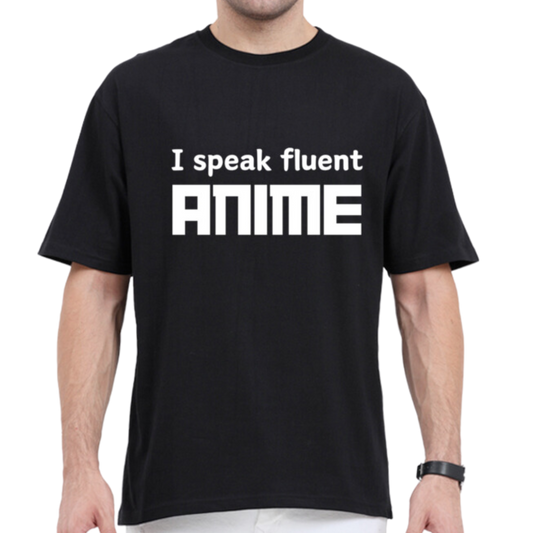 I speak fluent anime t shirt black